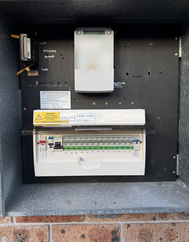 After: new switchboard with every circuit protected and clearly labelled, Chester Hill, NSW